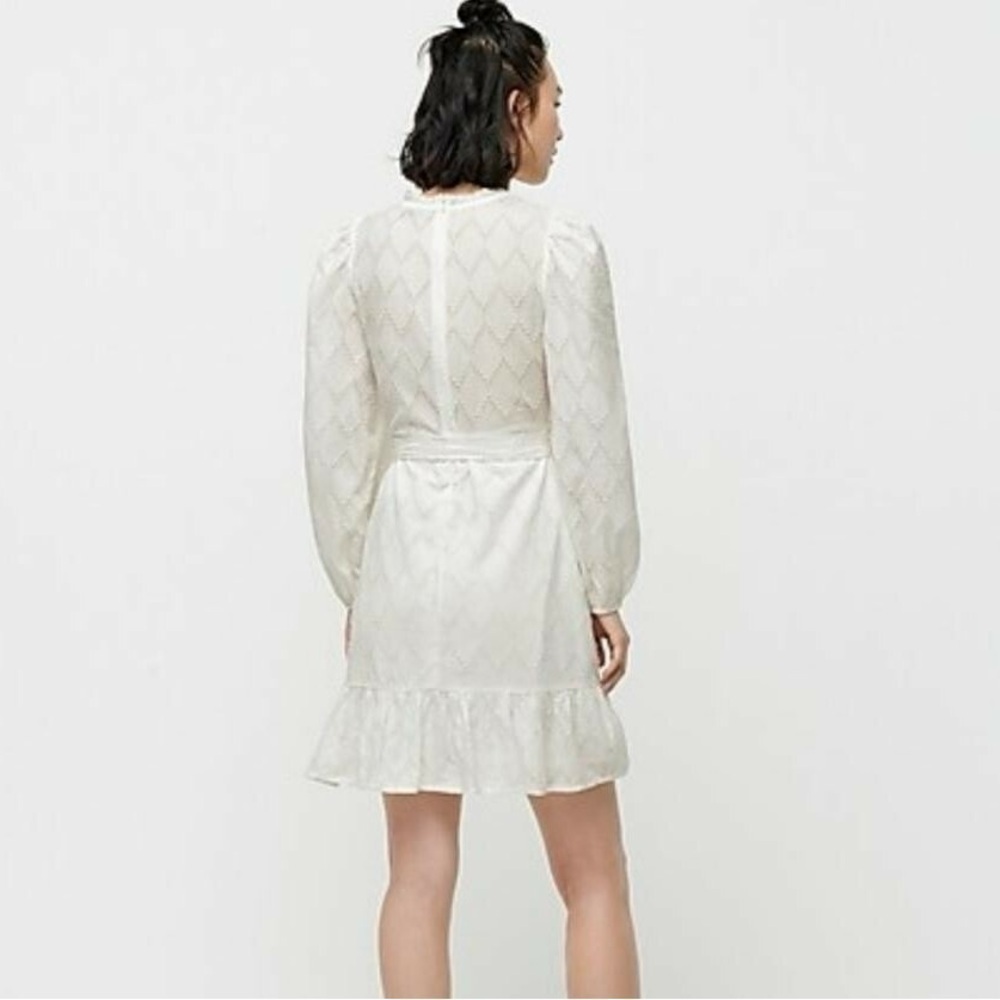 J. Crew NWT Puff Sleeve Wrap Dress 100% Cotton Size M - Picture 2 of 12